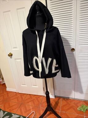 LOVE Graphic Hooded Sweatshirt - Black - Unbranded